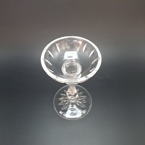 Vintage Crystal Candlestick Holder With Etched Design & Elegant Cut - Picture 2 of 10